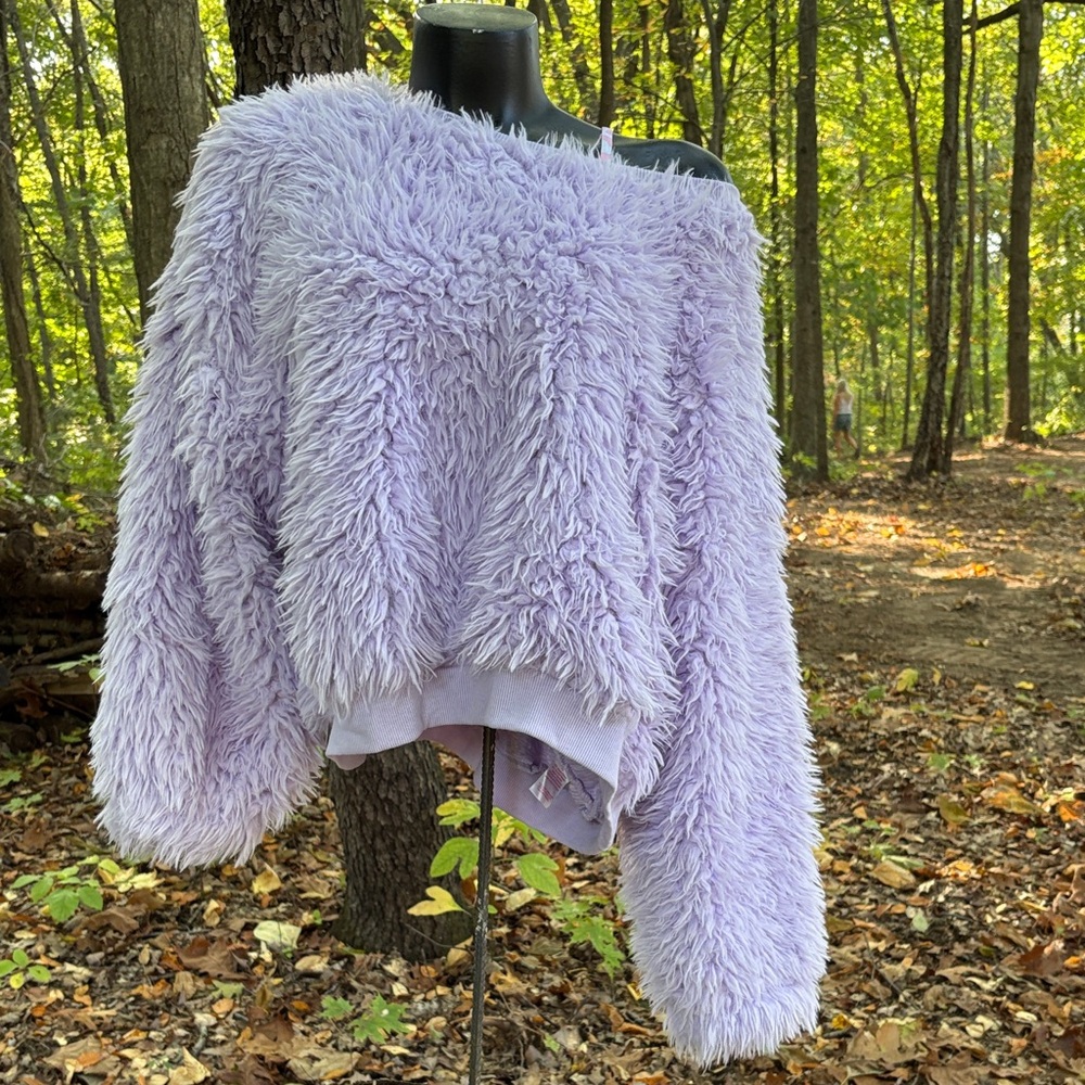 No Boundaries Lilac Off-Shoulder Sweater